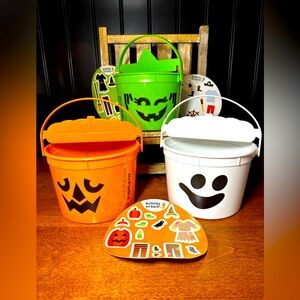 2022 Mcdonalds Halloween Trick or Treat Buckets & Stickers Set of 3